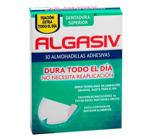 Algasiv - almohadillas adhesivas protesis (30 u superior)