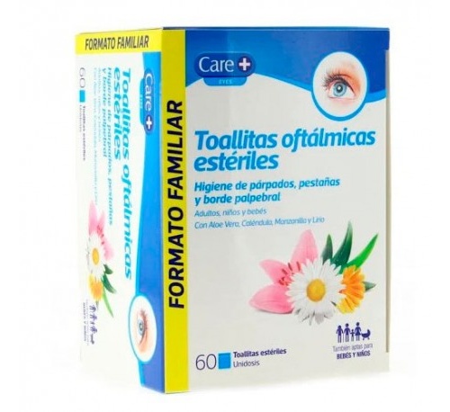 Care+ toallitas oftalmicas esteriles (60  toallitas)